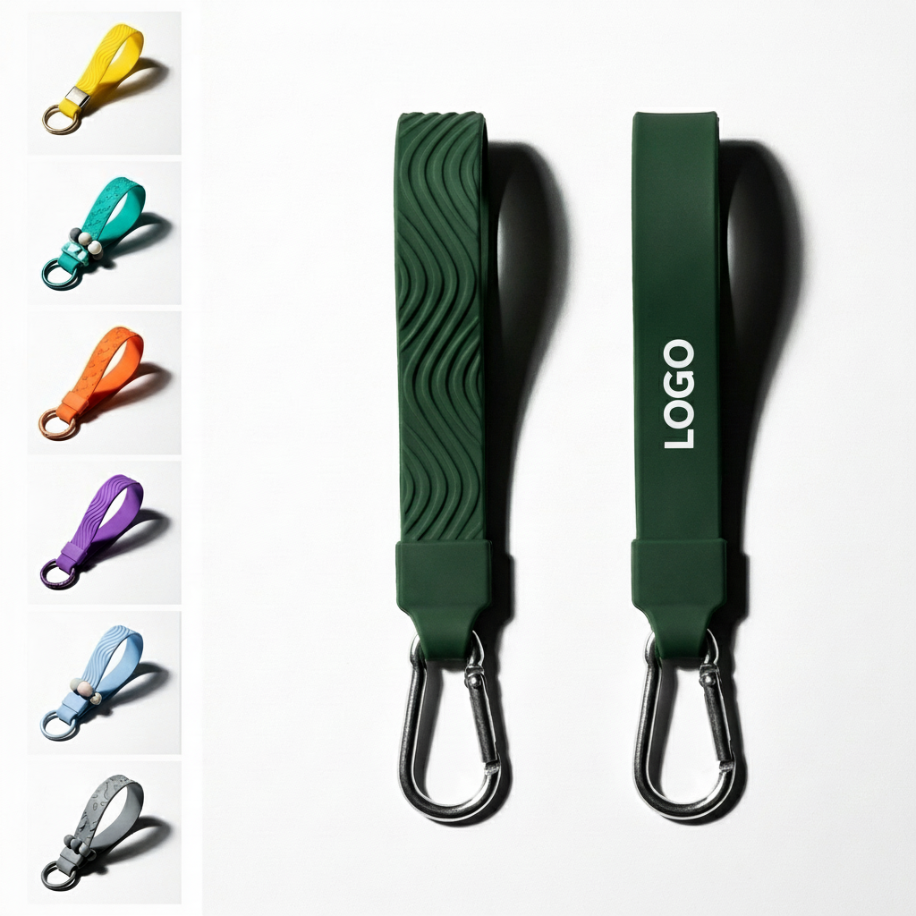Durable Elastic Silicone Wristband Keychain for Festivals & Prizes