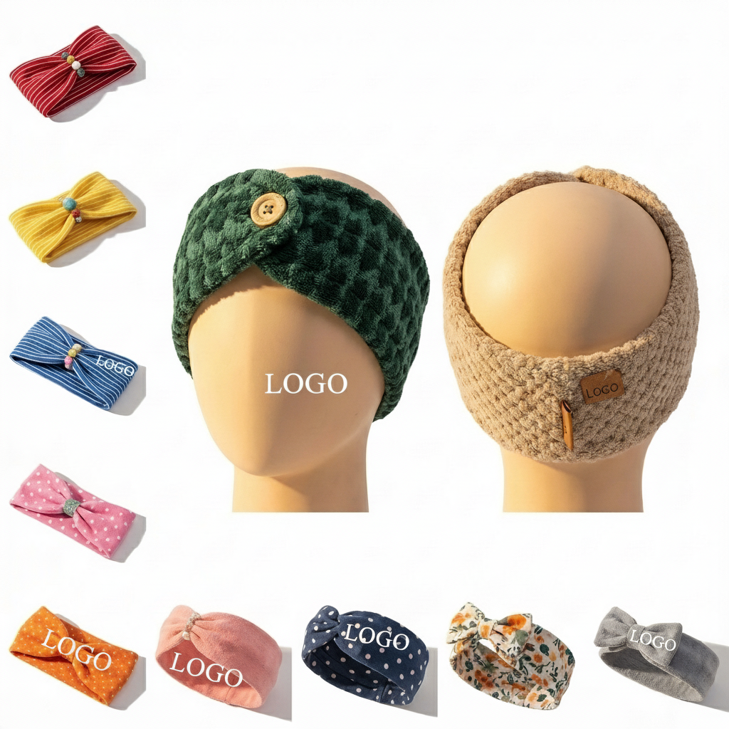 Women's Assorted Fabric & Knit Headband Set for Skincare, Sports, and Style