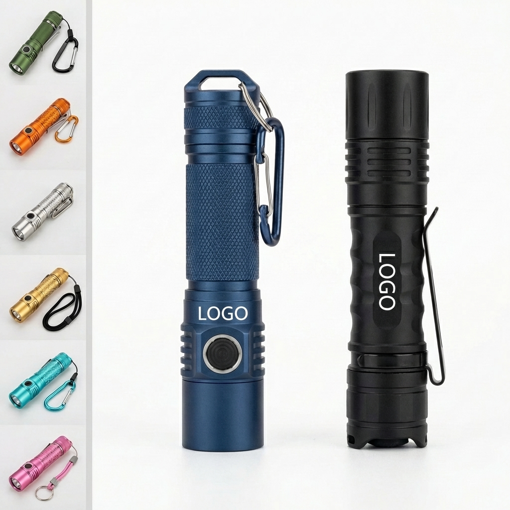 Mini Twist-On LED Flashlight Keychain for Pocket or Bag