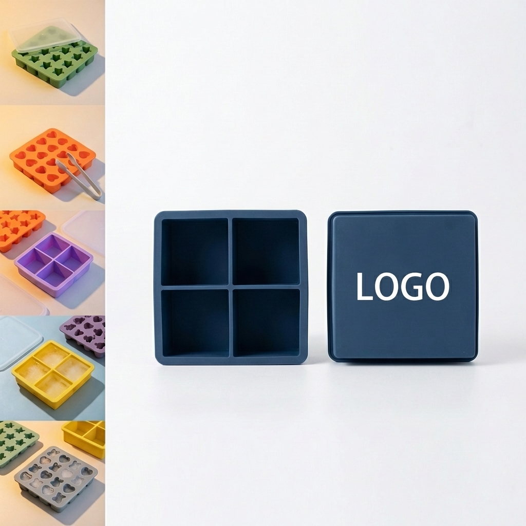 Vibrant Silicone Ice Cube Tray Set with Assorted Shapes