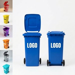 Vibrant Multi-Color Outdoor & Indoor Trash Bin Set