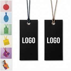 2"x3" Solid Color Elastic Rope Hanging Tag - Durable Writable Label