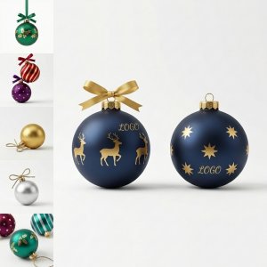 3.2" Shatterproof Plastic Christmas Ornament Ball Set with Detachable Hook